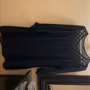 Heart soul, black, fence neck, mid dress, size XL